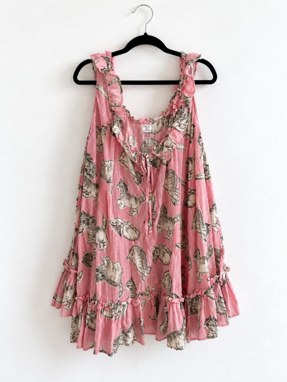 Out From Under Lover Letters Ruffle Trim Babydoll Sleep Dress, Kitten Cotton